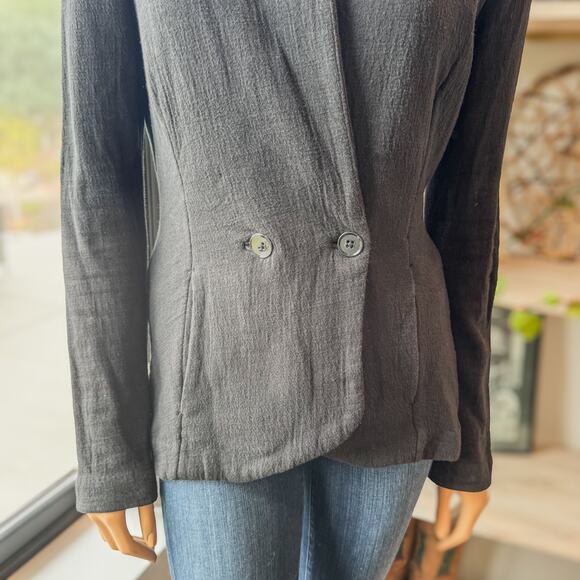 T by Alexander Wang Designer Black Faux Open Back Wrap Blazer Women's Medium - Picture 11 of 13